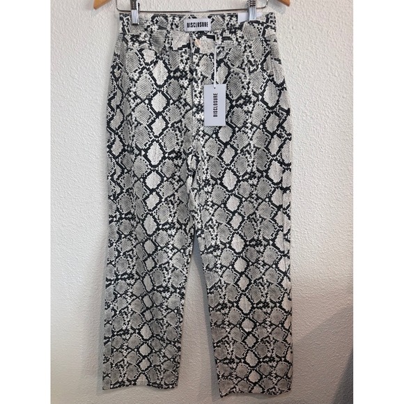 Disclosure Pants - Disclosure Baggy Snakeskin Print Pants Grey Black Size 5/27